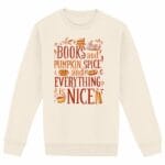 Sweat-shirt Unisexe - Premium Plus "books and Pumpkin Spice"