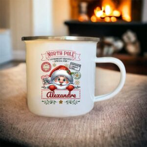 Mug métal personnalisable -North Pole Overnight Service-
