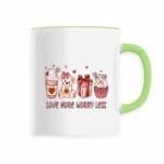 Love more worry less,Aimer plus, s'inquiéter moins ,Mug en Céramique