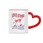 Love Stink Let's Drink Mug à anse en forme de coeur
