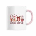 Love more worry less,Aimer plus, s'inquiéter moins ,Mug en Céramique