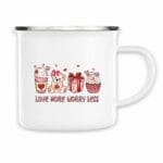 Love more worry less,Aimer plus, s'inquiéter moins, Mug métal Vintage