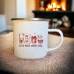Love more worry less,Aimer plus, s'inquiéter moins, Mug métal Vintage