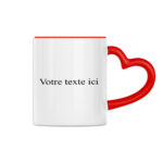 Mug personnalisable avec Anse en forme de coeur