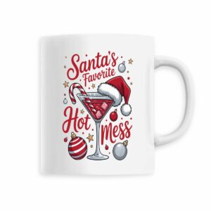 Santa's Favorite Hot Mess Tasse en Céramique bord et Anse colorés